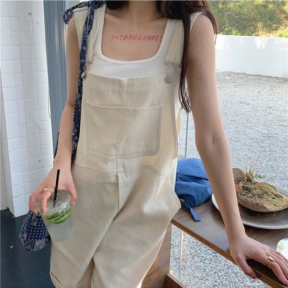 Y2k Clean Girl Aesthetic Simple Jumpsuit