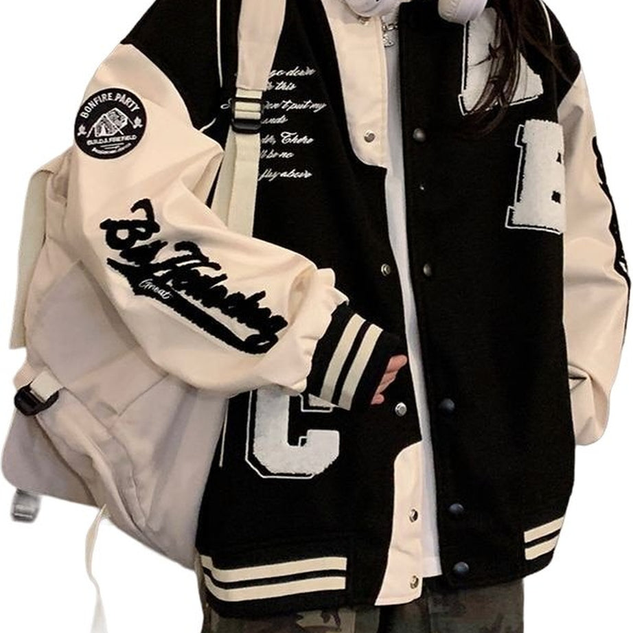 Y2k College Uniform Bomber Jacket