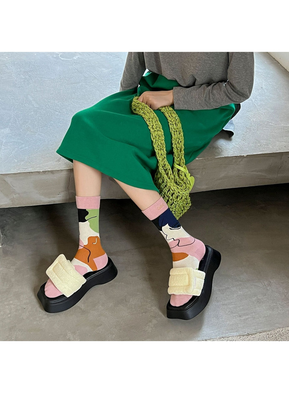 Y2k Colorful Cartoon Creative Socks