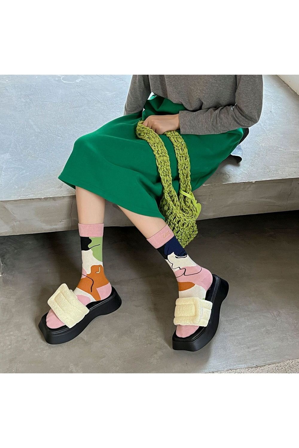 Y2k Colorful Cartoon Creative Socks