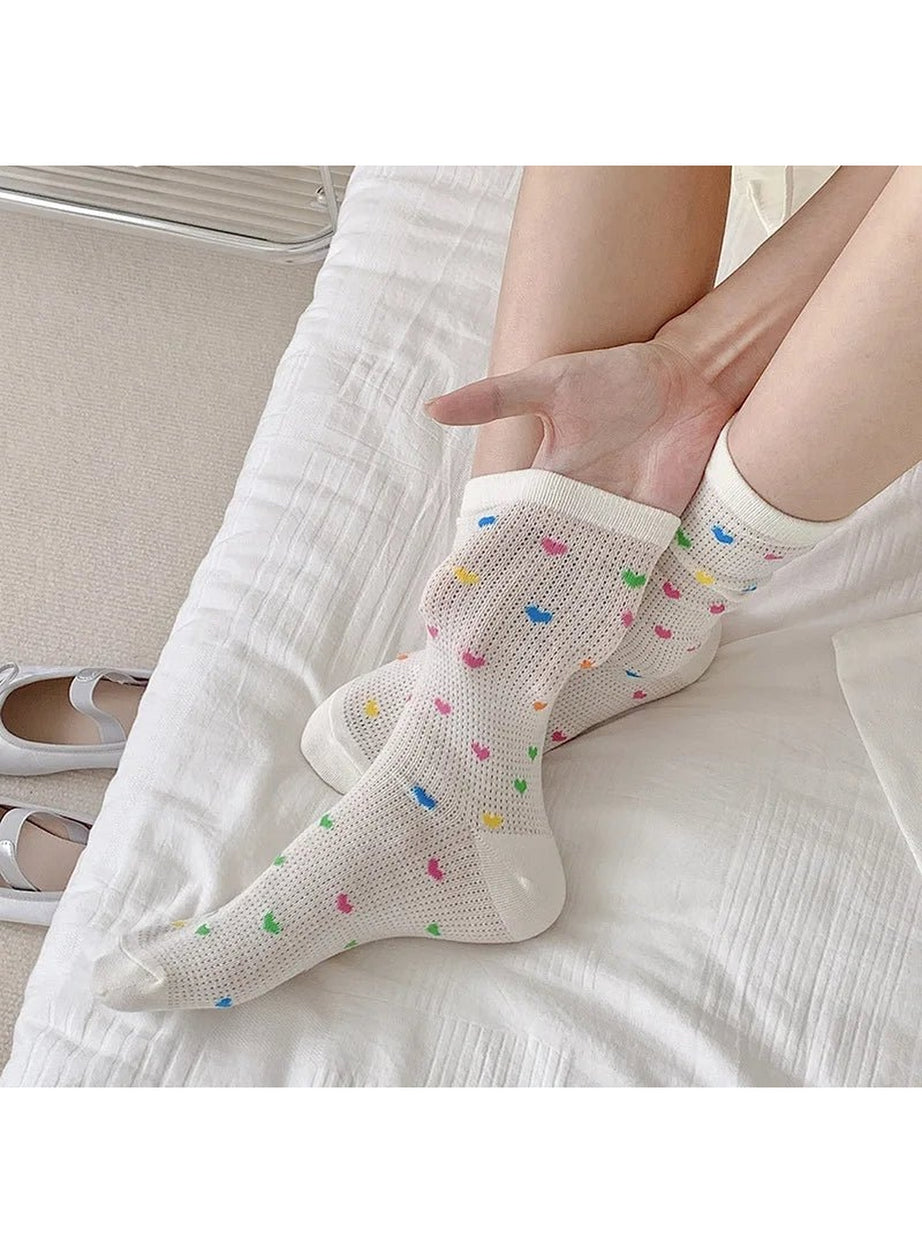 Y2k Colorful Dots Crew Socks