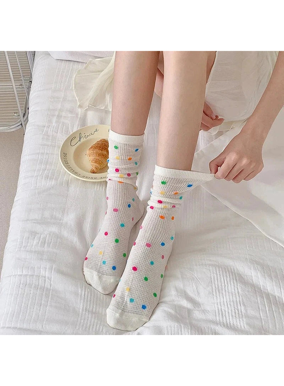 Y2k Colorful Dots Crew Socks