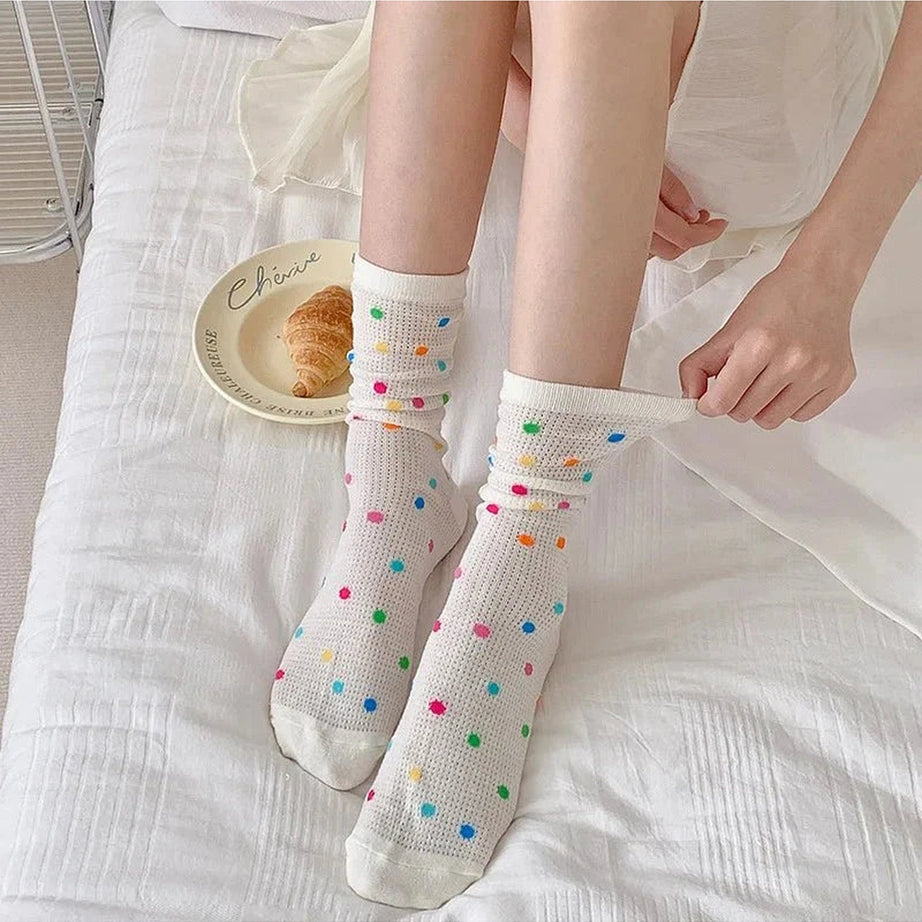 Y2k Colorful Dots Crew Socks