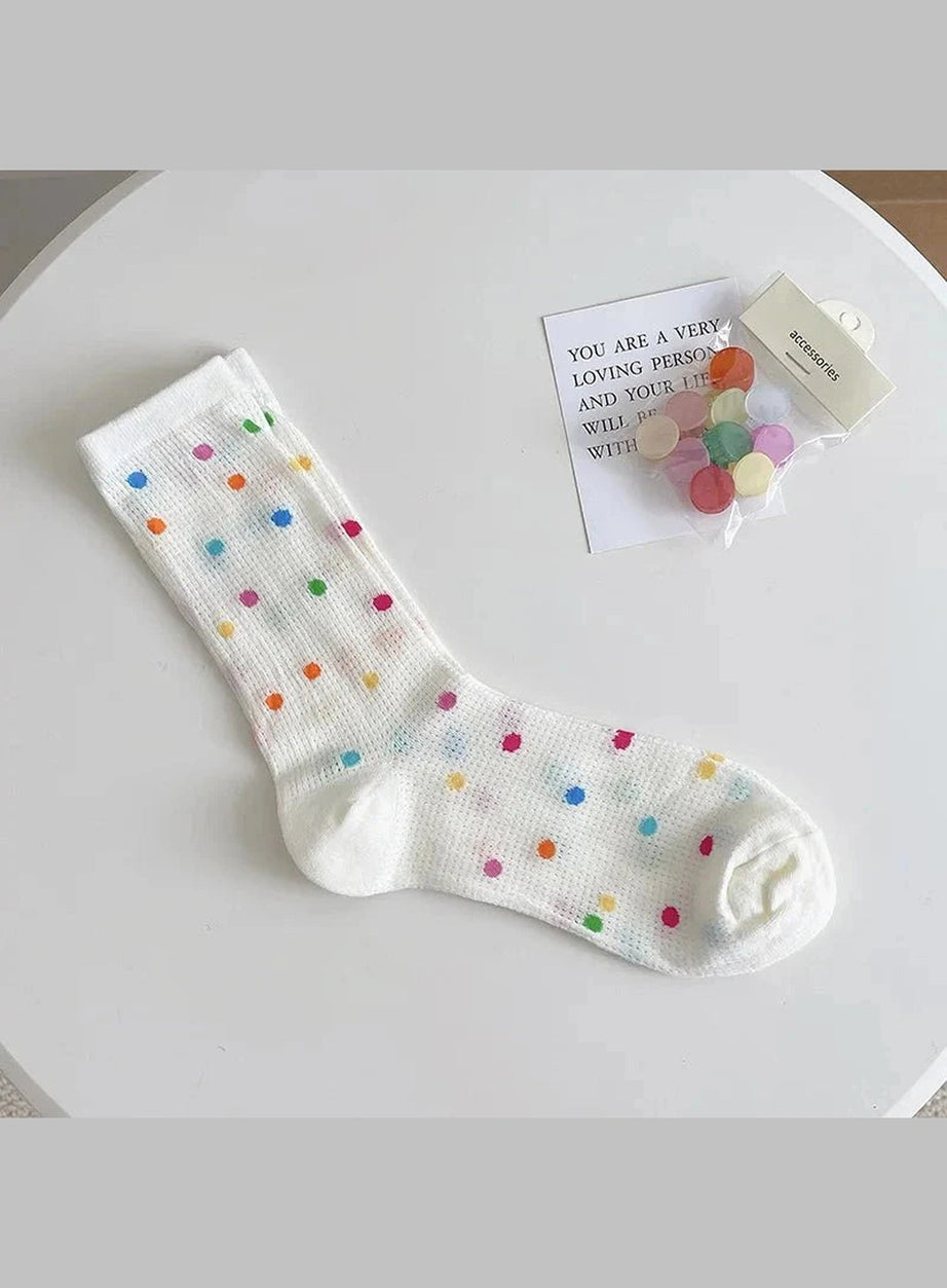Y2k Colorful Dots Crew Socks
