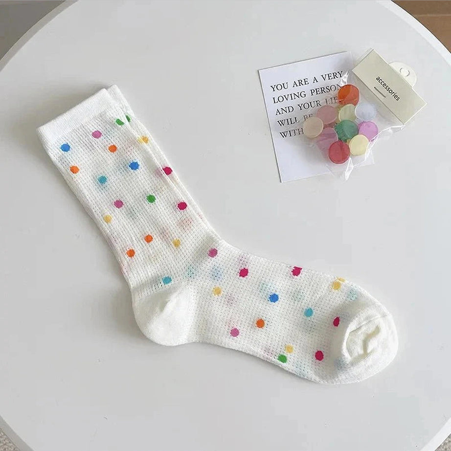 Y2k Colorful Dots Crew Socks