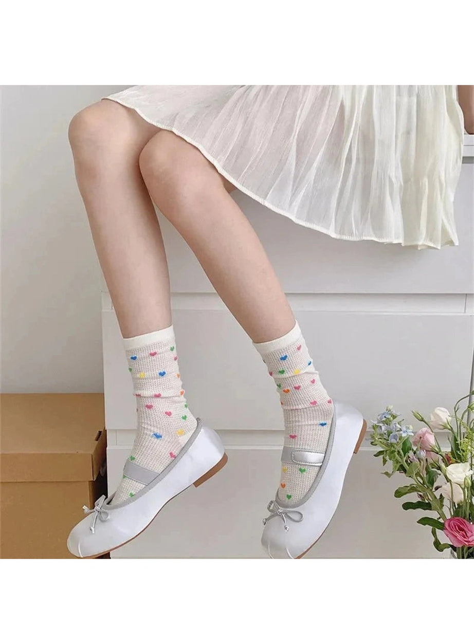 Y2k Colorful Dots Crew Socks