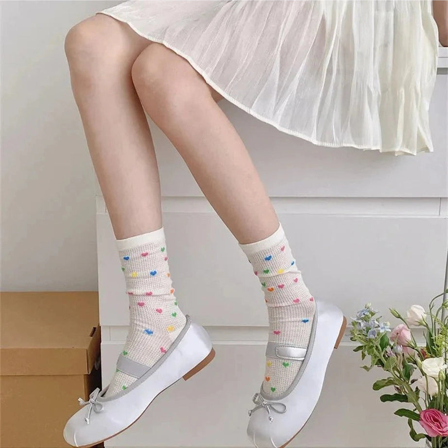 Y2k Colorful Dots Crew Socks