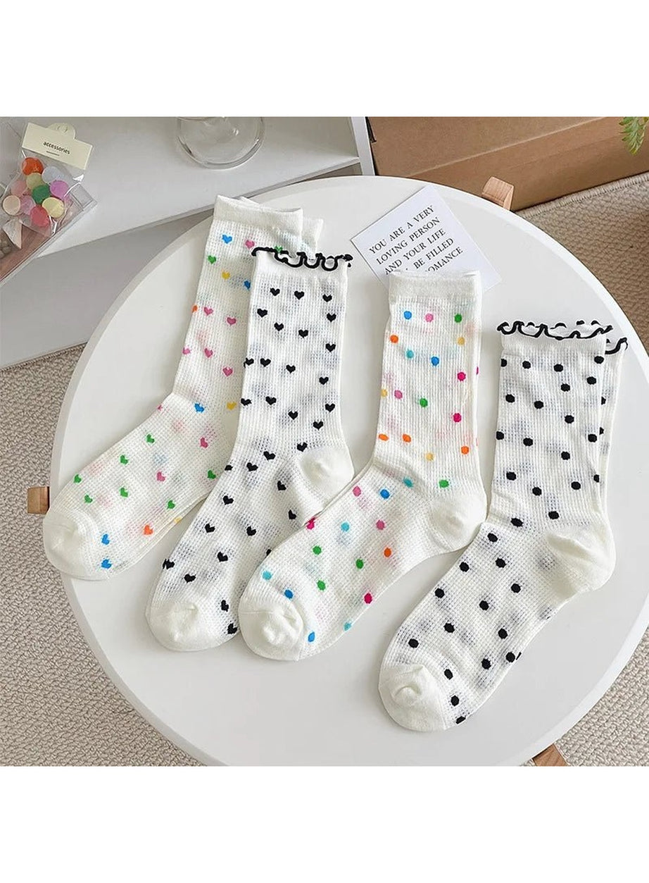 Y2k Colorful Dots Crew Socks