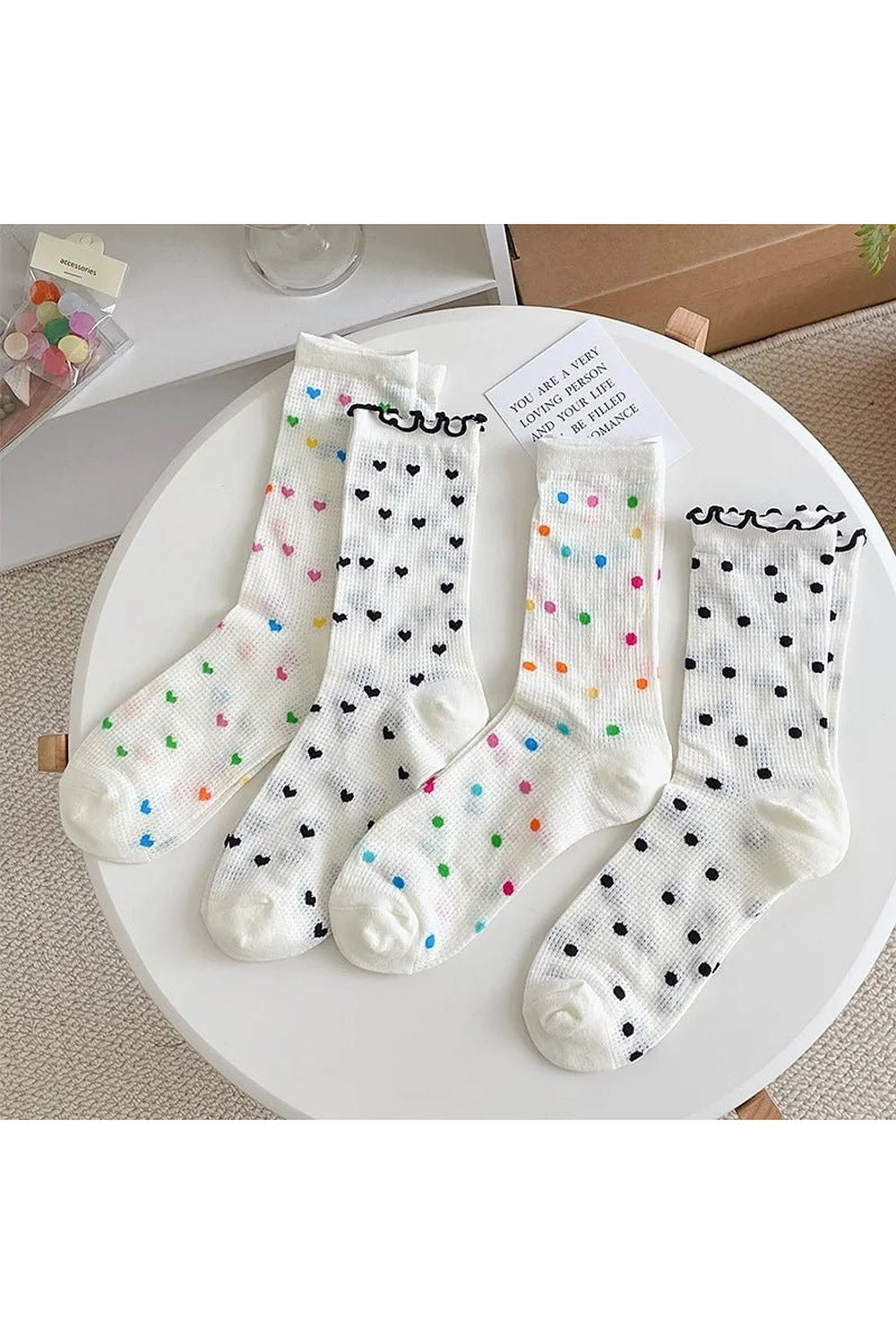 Y2k Colorful Dots Crew Socks