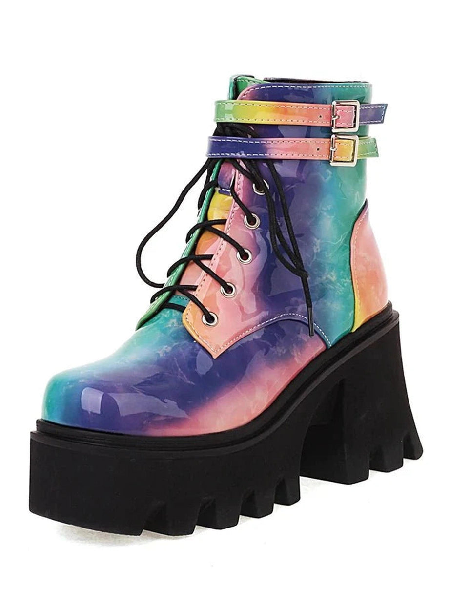 Y2k Colorful Motorcycle Ankle Boots