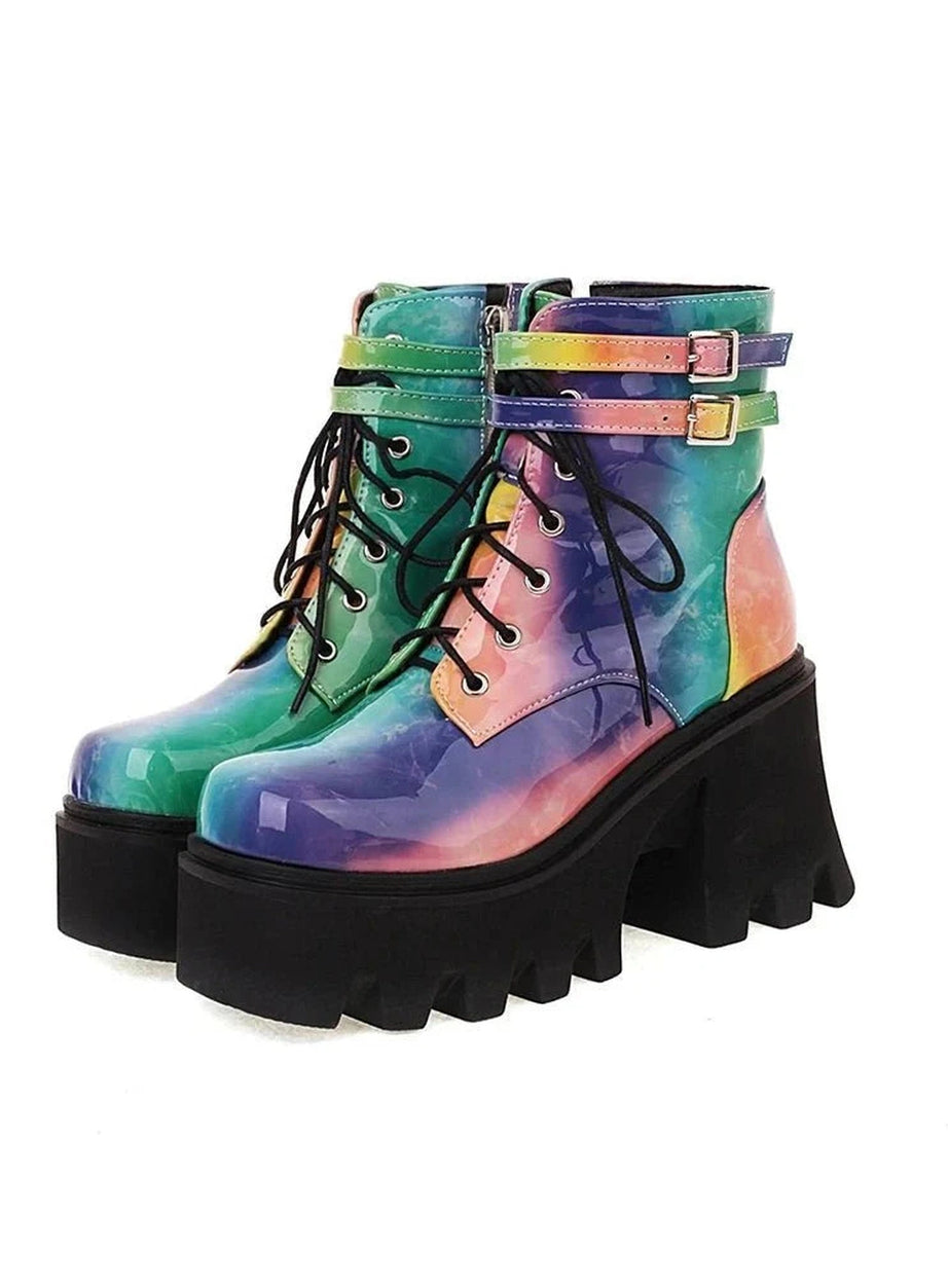 Y2k Colorful Motorcycle Ankle Boots