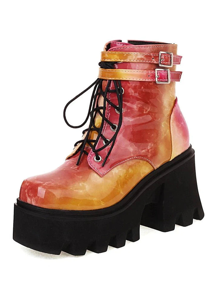 Y2k Colorful Motorcycle Ankle Boots