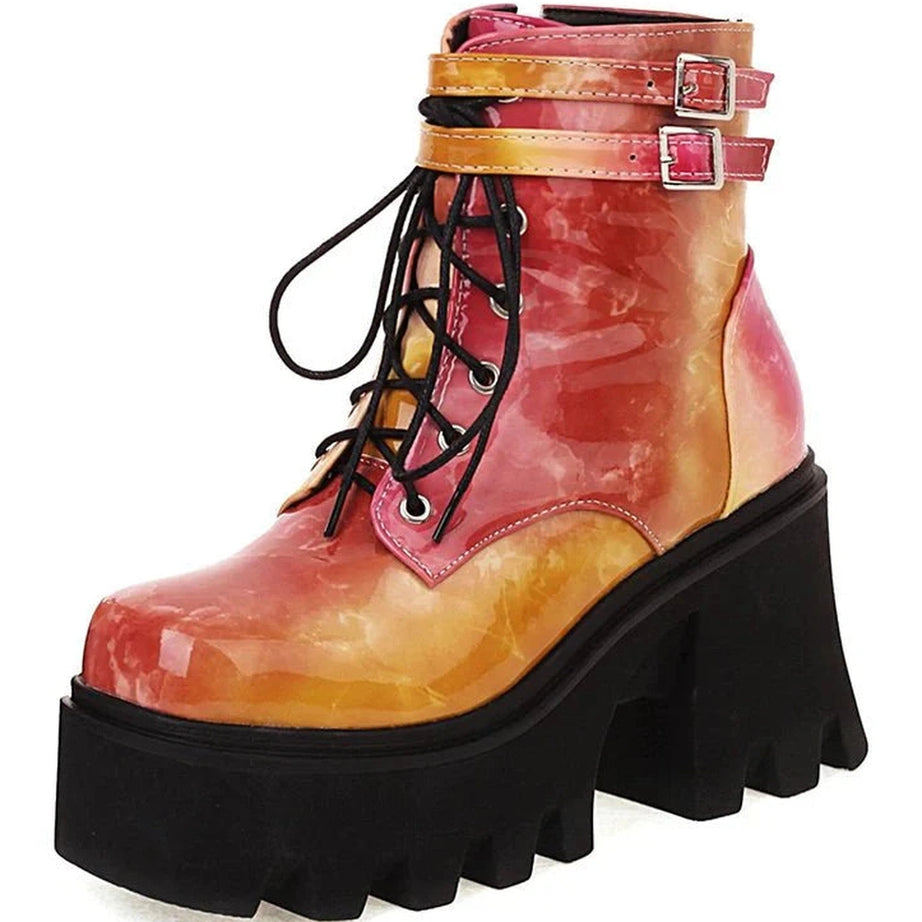 Y2k Colorful Motorcycle Ankle Boots