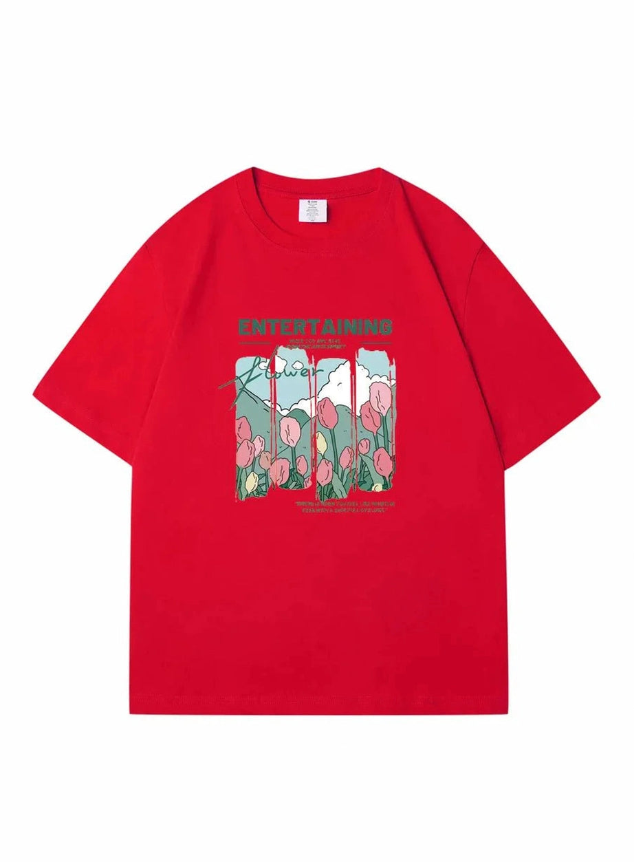 Y2k Comics Flowers T-shirt
