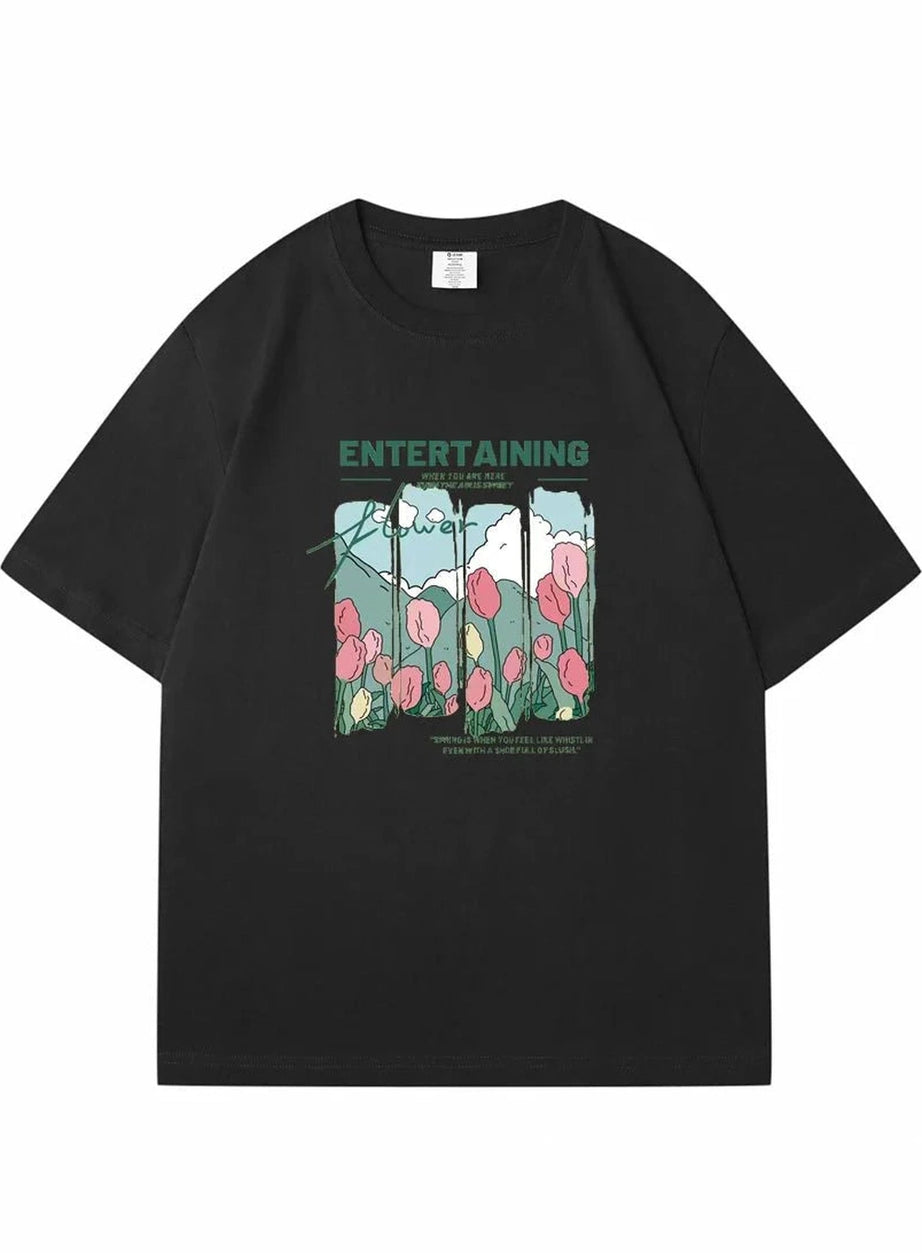 Y2k Comics Flowers T-shirt