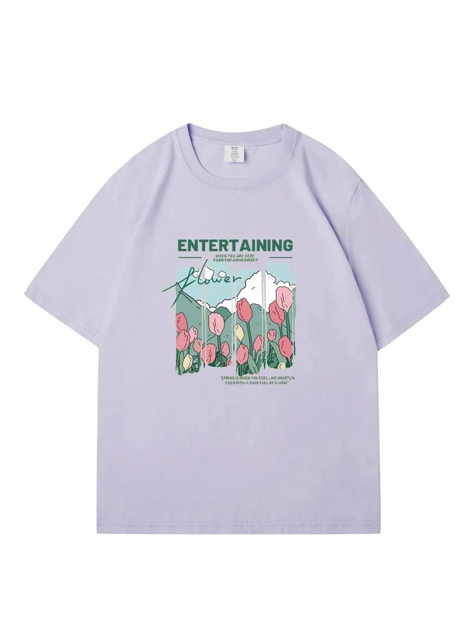 Y2k Comics Flowers T-shirt