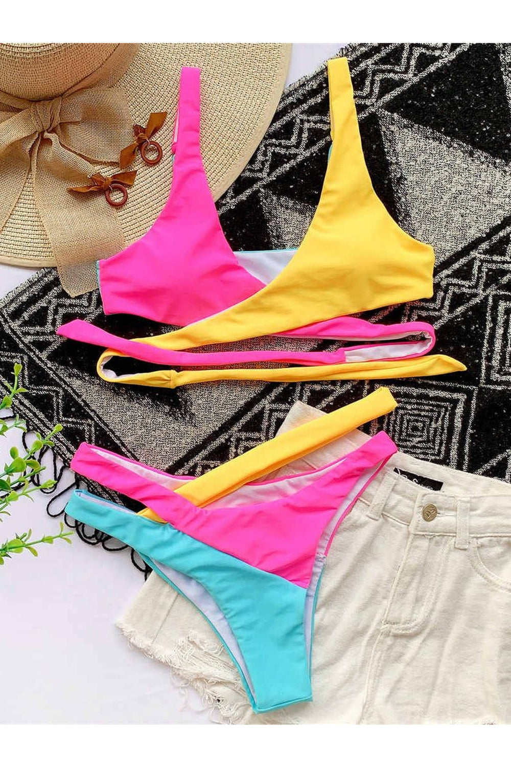 Y2k Contras Colors Baddie Swimsuit