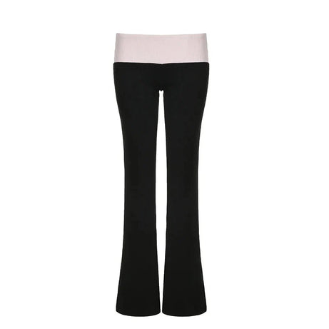 Contrast Patch Flare Pants -