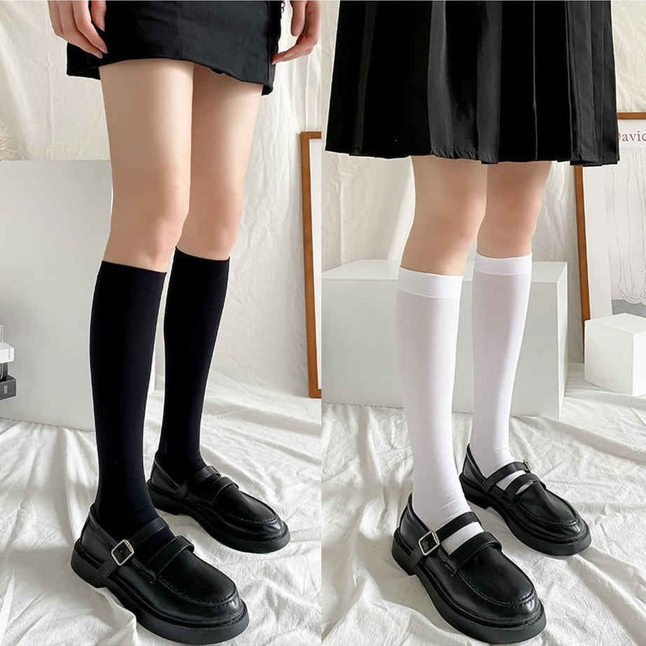 Y2k Coquette Black & White Long Socks