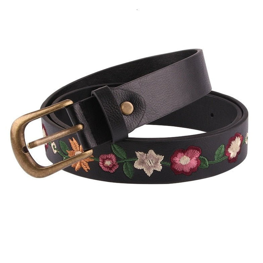 Y2k Coquette Embroidered Flower Belt