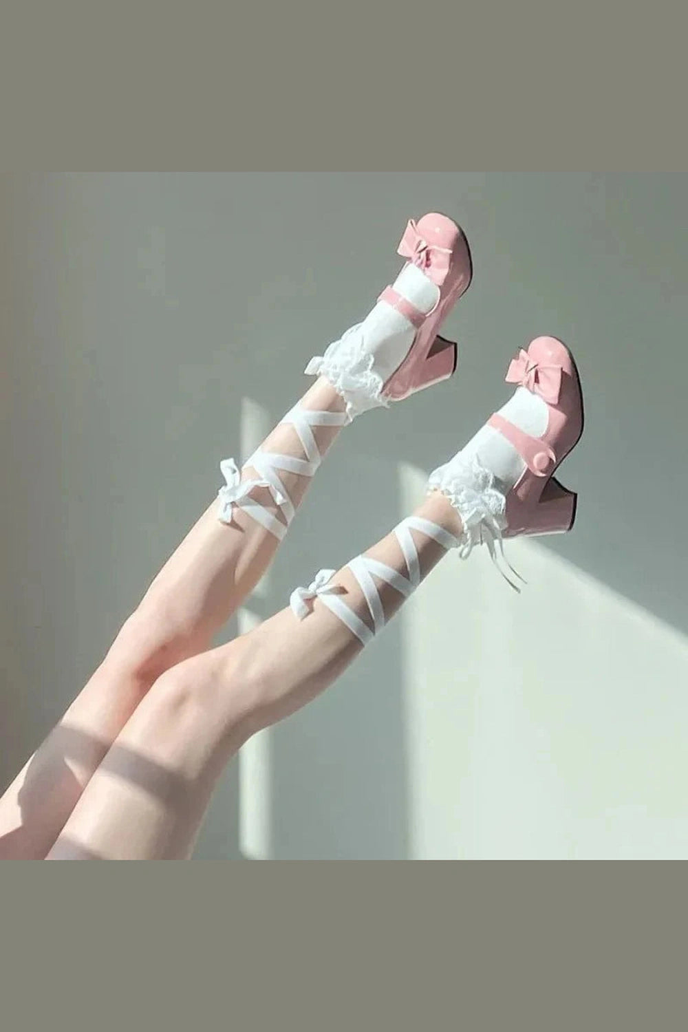 Y2k Coquette Lace Cross Tie Socks