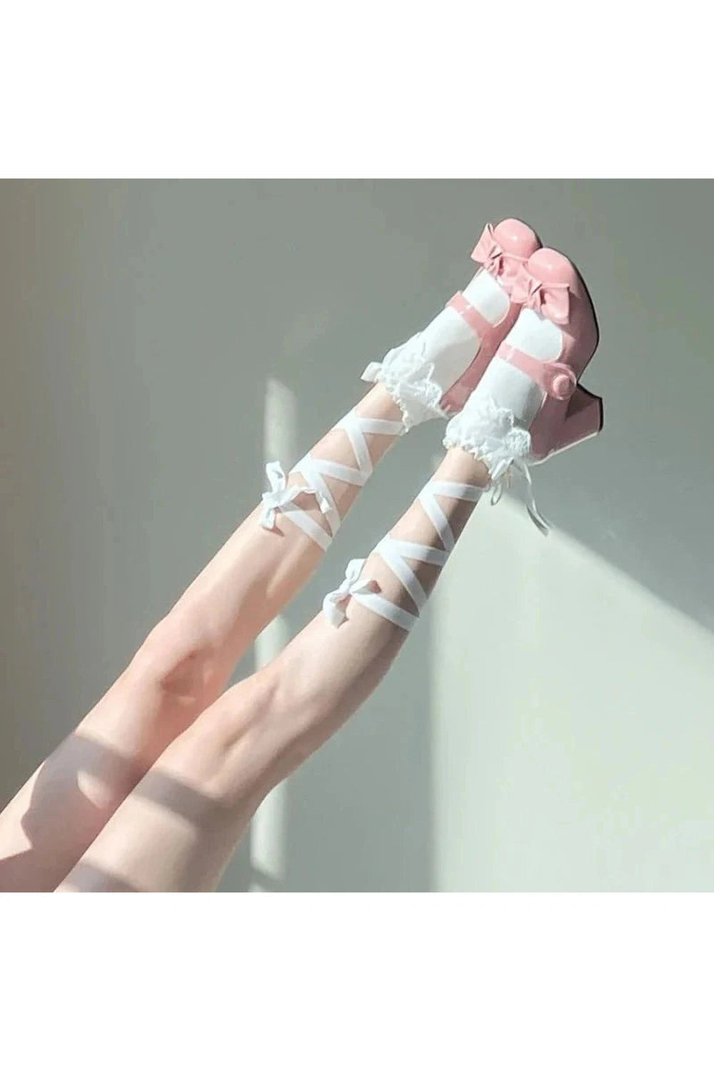 Y2k Coquette Lace Cross Tie Socks