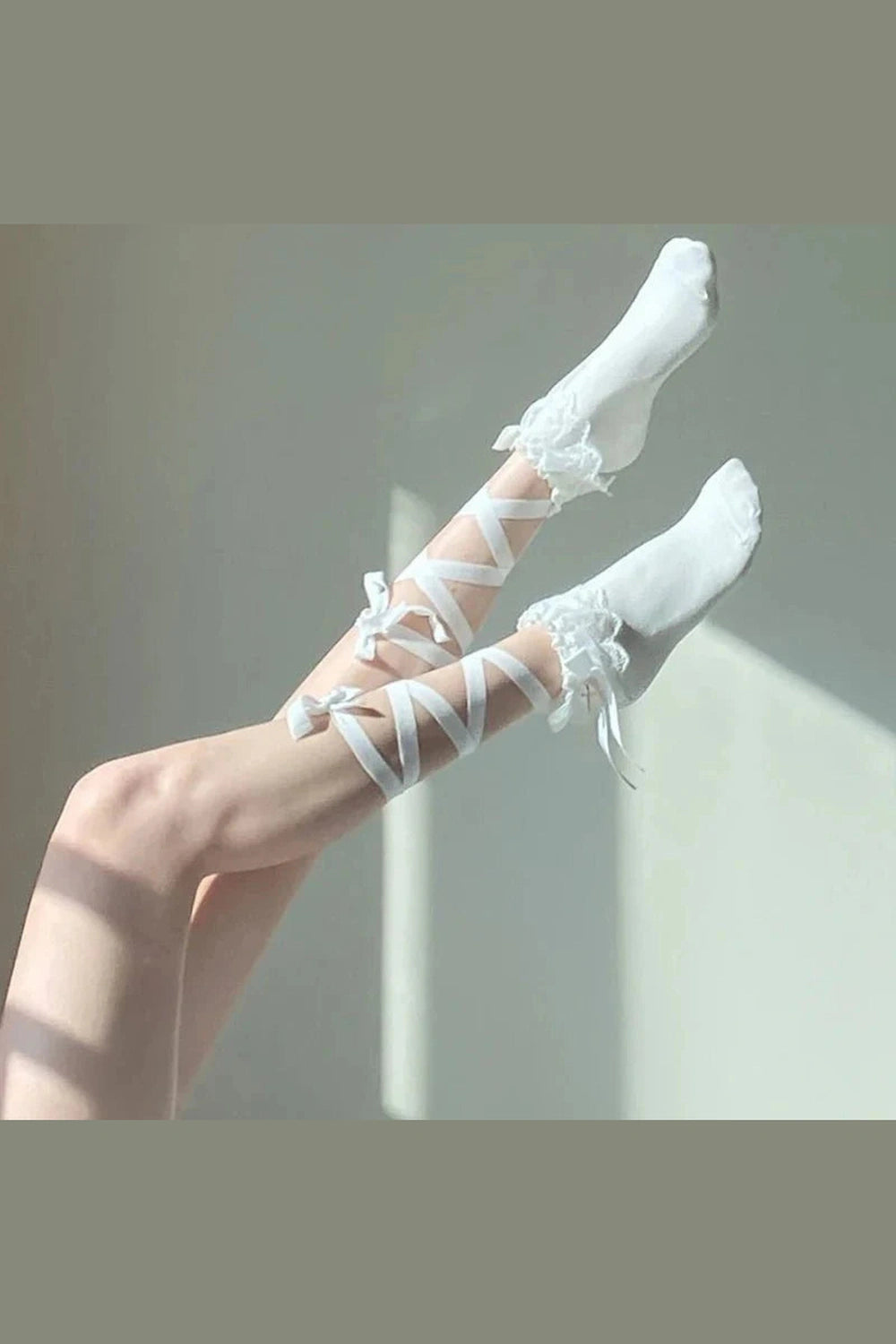 Y2k Coquette Lace Cross Tie Socks