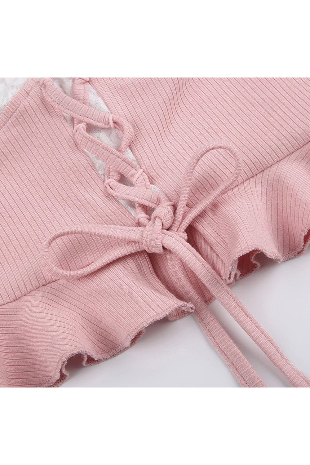 Y2k Coquette Pink Patchwork Crop Top