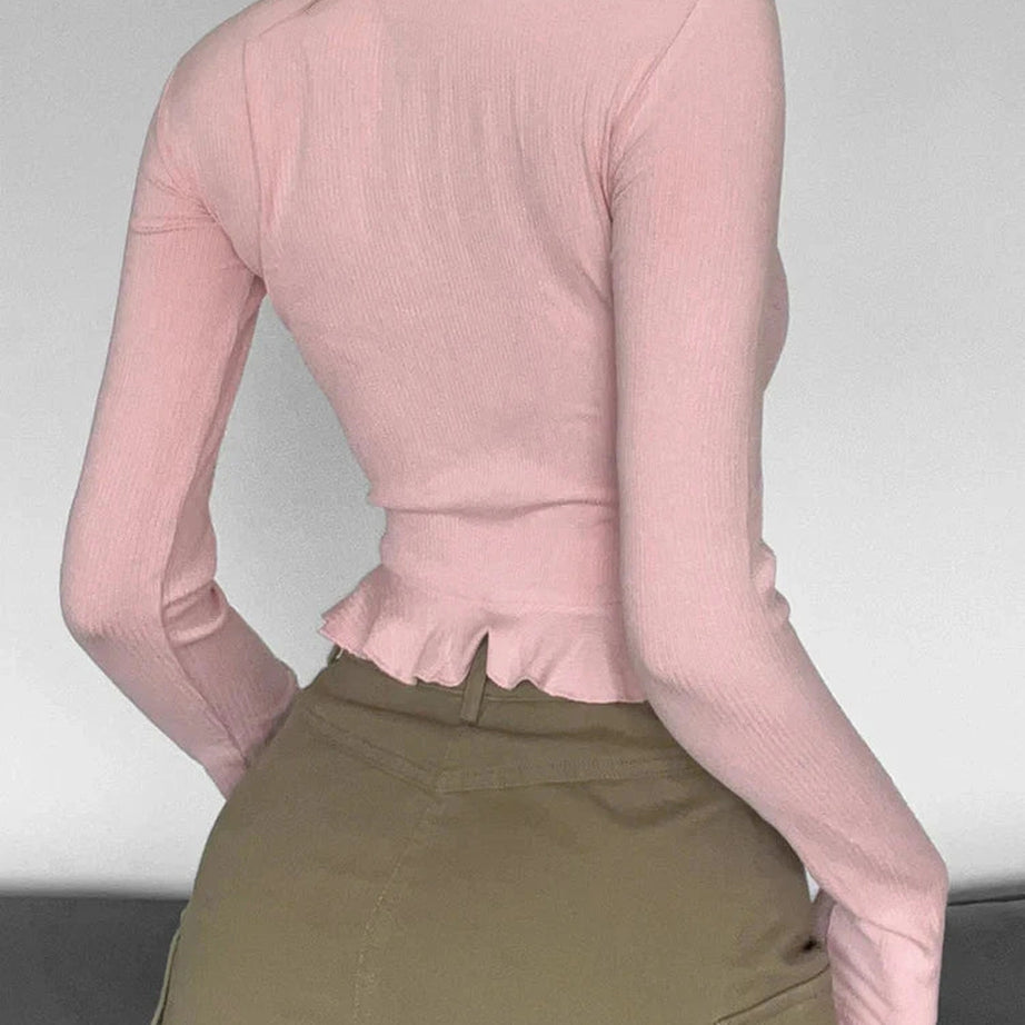 Y2k Coquette Pink Patchwork Crop Top