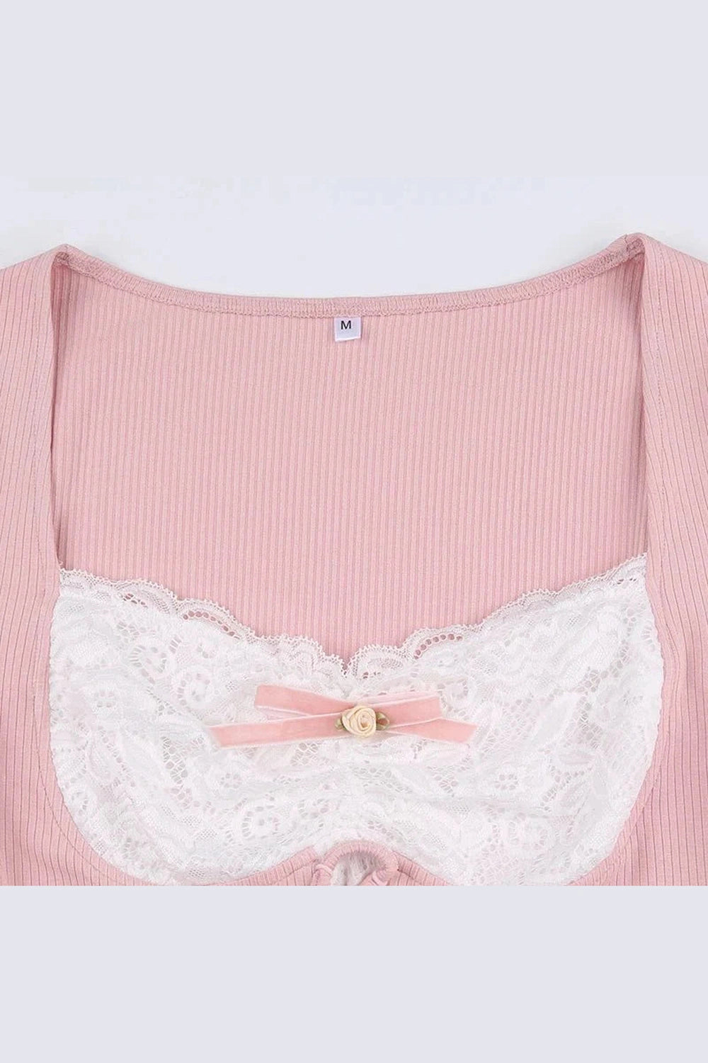 Y2k Coquette Pink Patchwork Crop Top