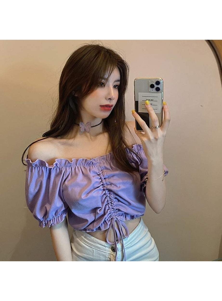 Y2k Coquette Ruffle Crop Top