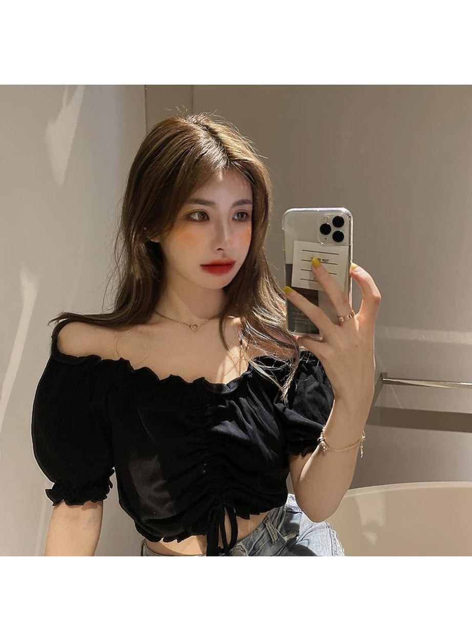 Y2k Coquette Ruffle Crop Top