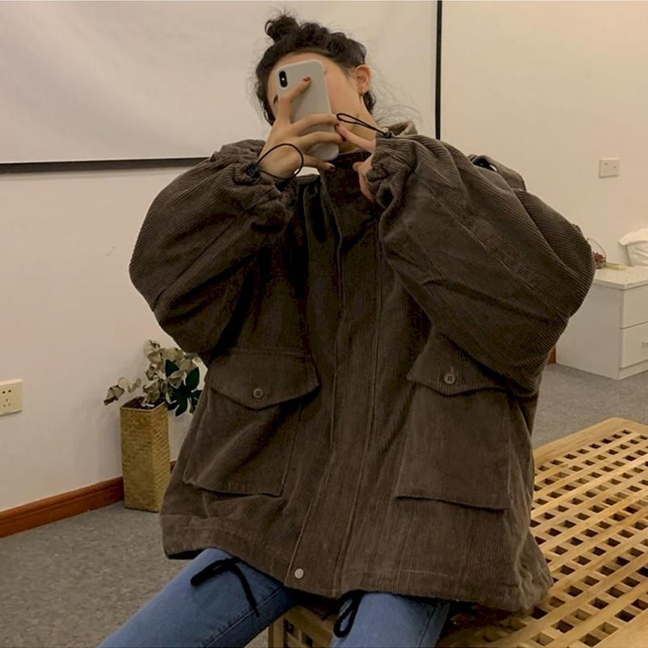 Y2k Corduroy Velvet Winter Jacket