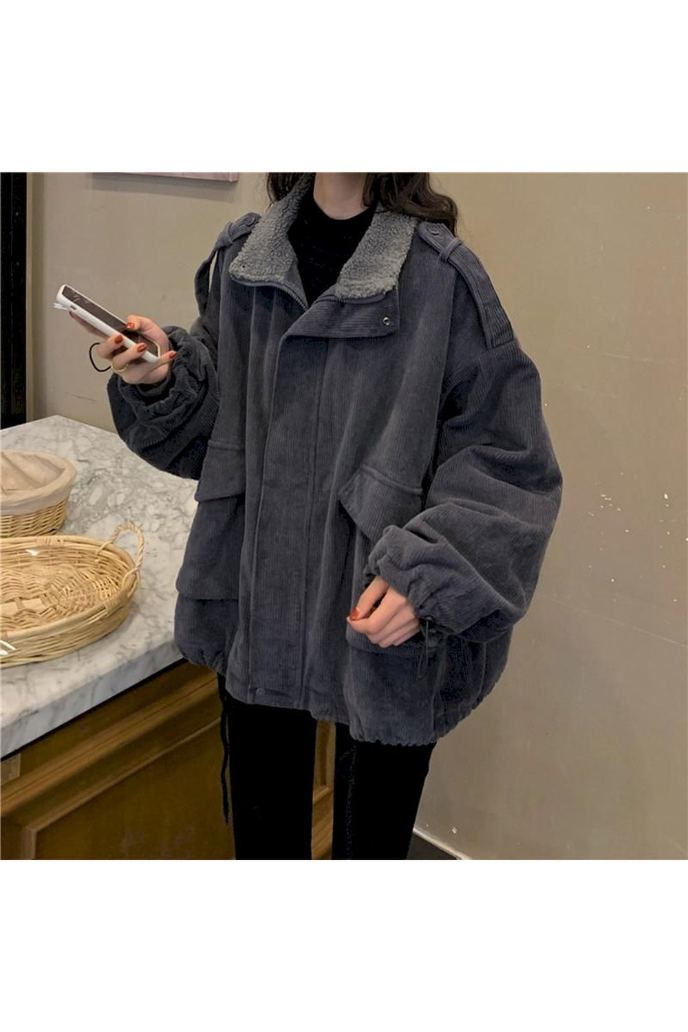 Y2k Corduroy Velvet Winter Jacket