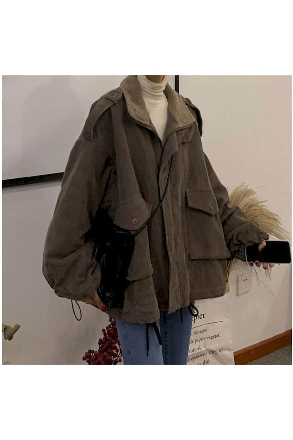 Y2k Corduroy Velvet Winter Jacket