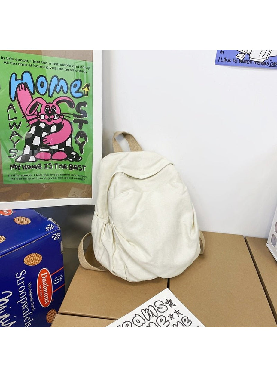 Y2k Cotton Black Travel Backpack