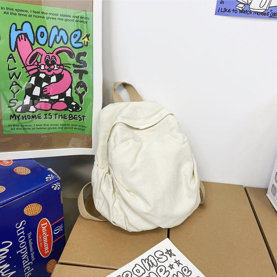 Y2k Cotton Black Travel Backpack