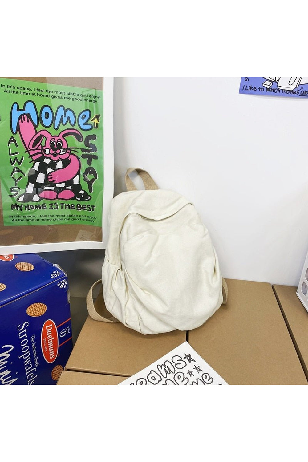 Y2k Cotton Black Travel Backpack