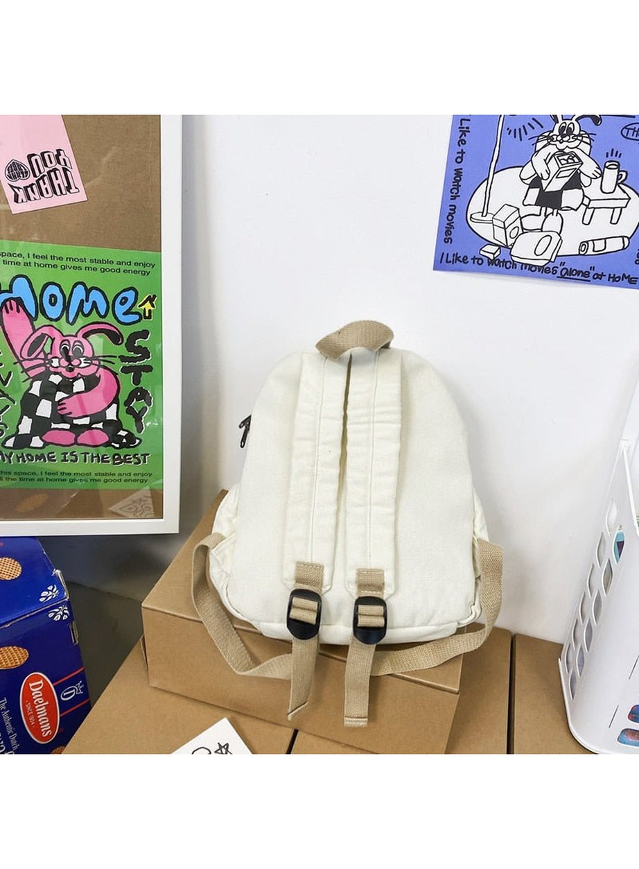 Y2k Cotton Black Travel Backpack