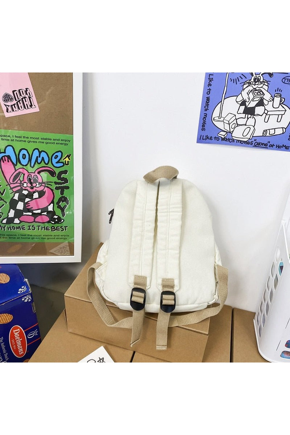 Y2k Cotton Black Travel Backpack