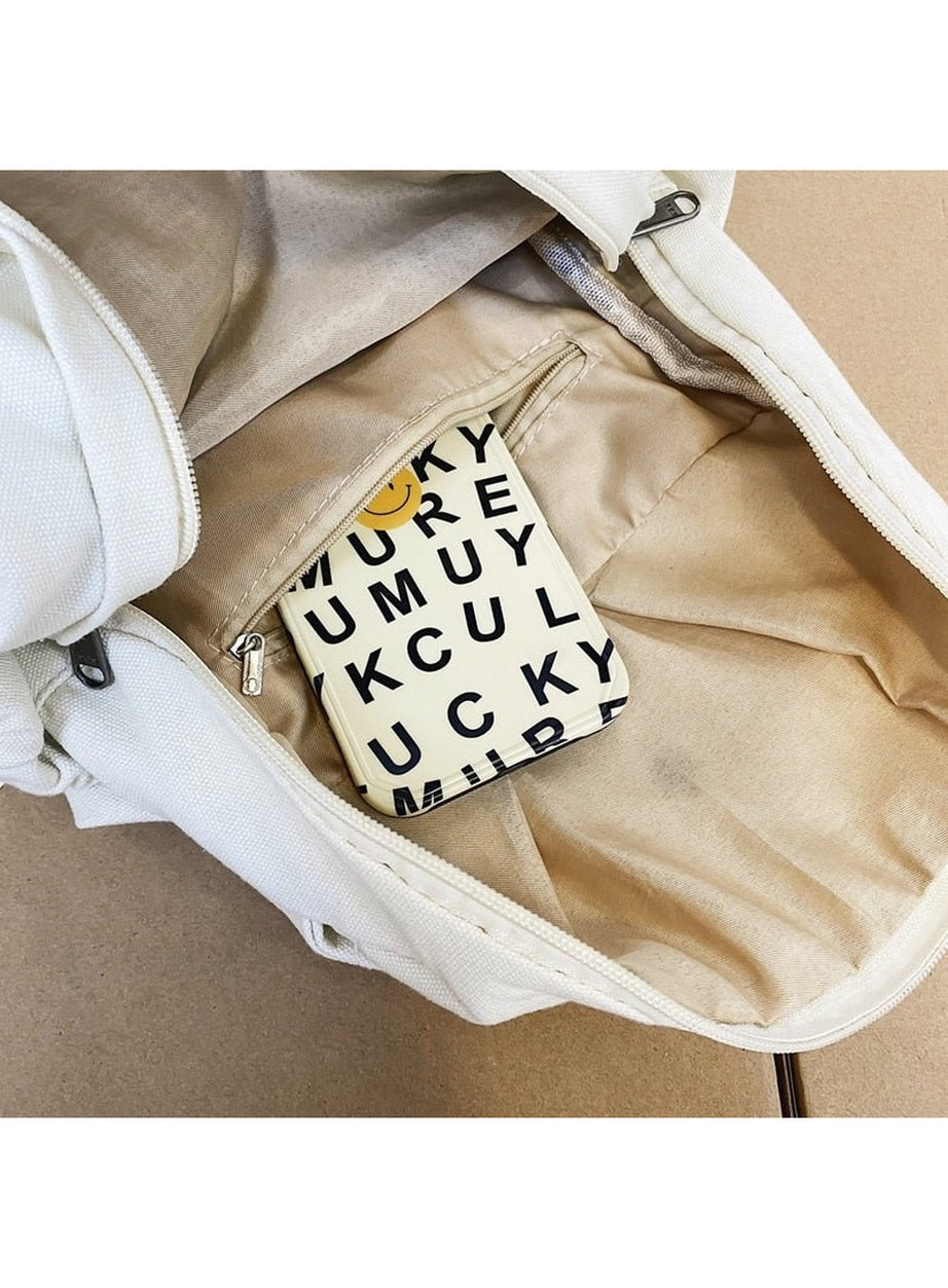 Y2k Cotton Black Travel Backpack