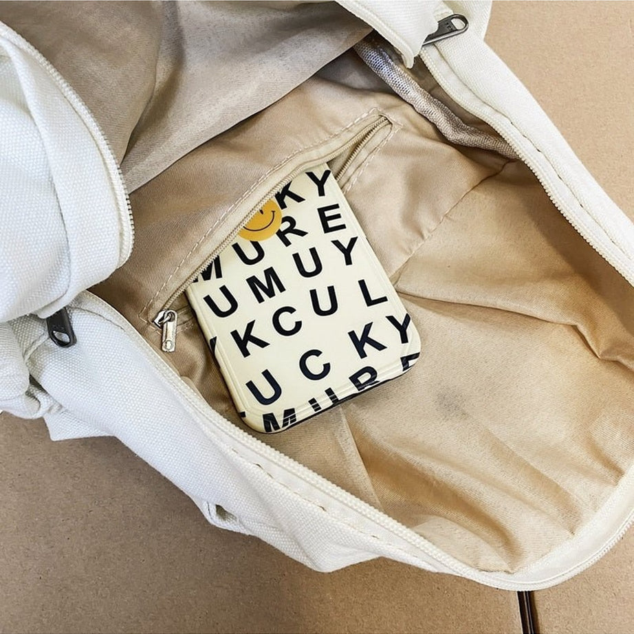 Y2k Cotton Black Travel Backpack