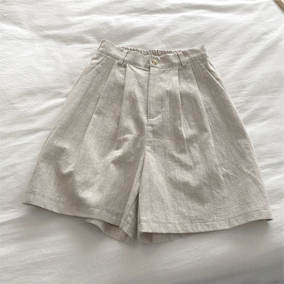 Y2k Cotton Linen Retro Shorts