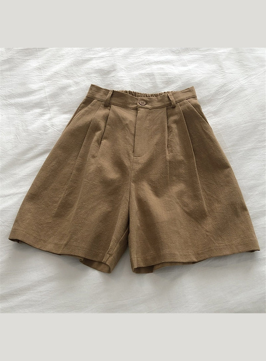Y2k Cotton Linen Retro Shorts