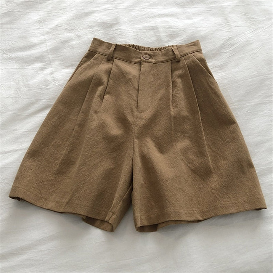 Y2k Cotton Linen Retro Shorts