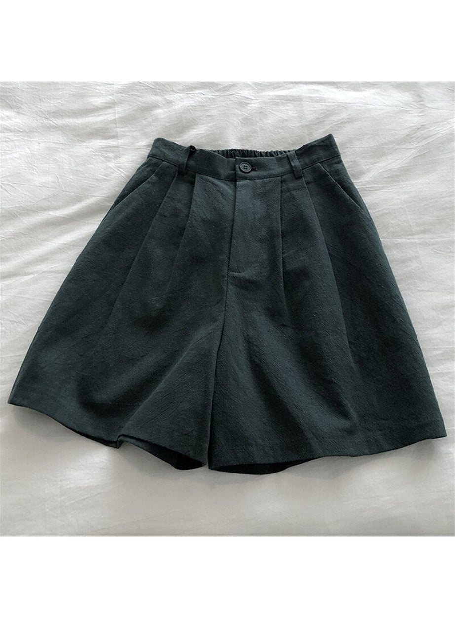 Y2k Cotton Linen Retro Shorts