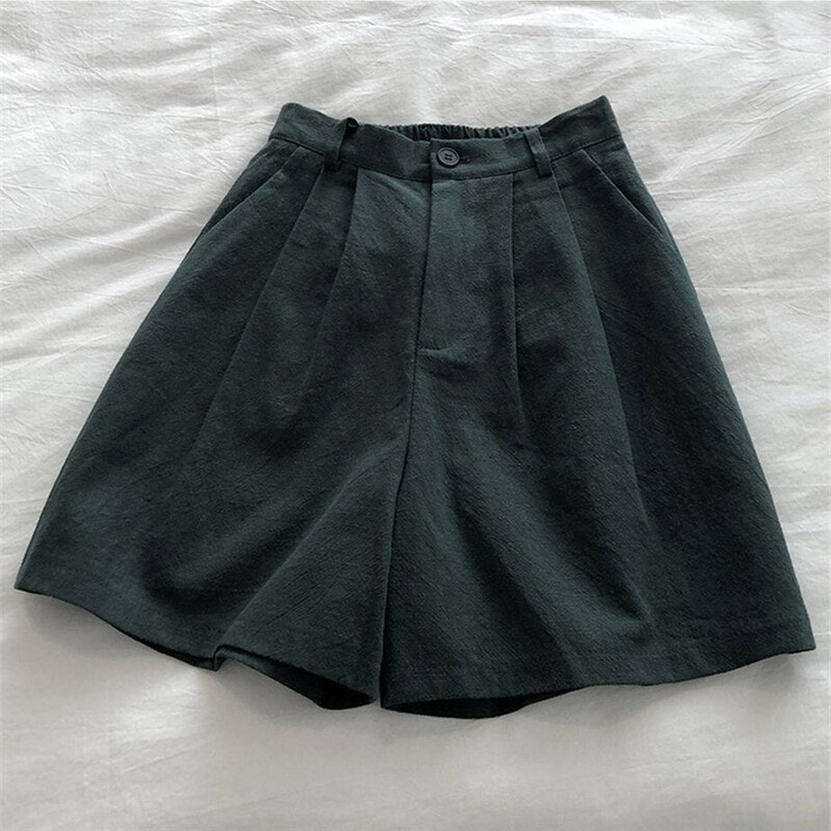 Y2k Cotton Linen Retro Shorts