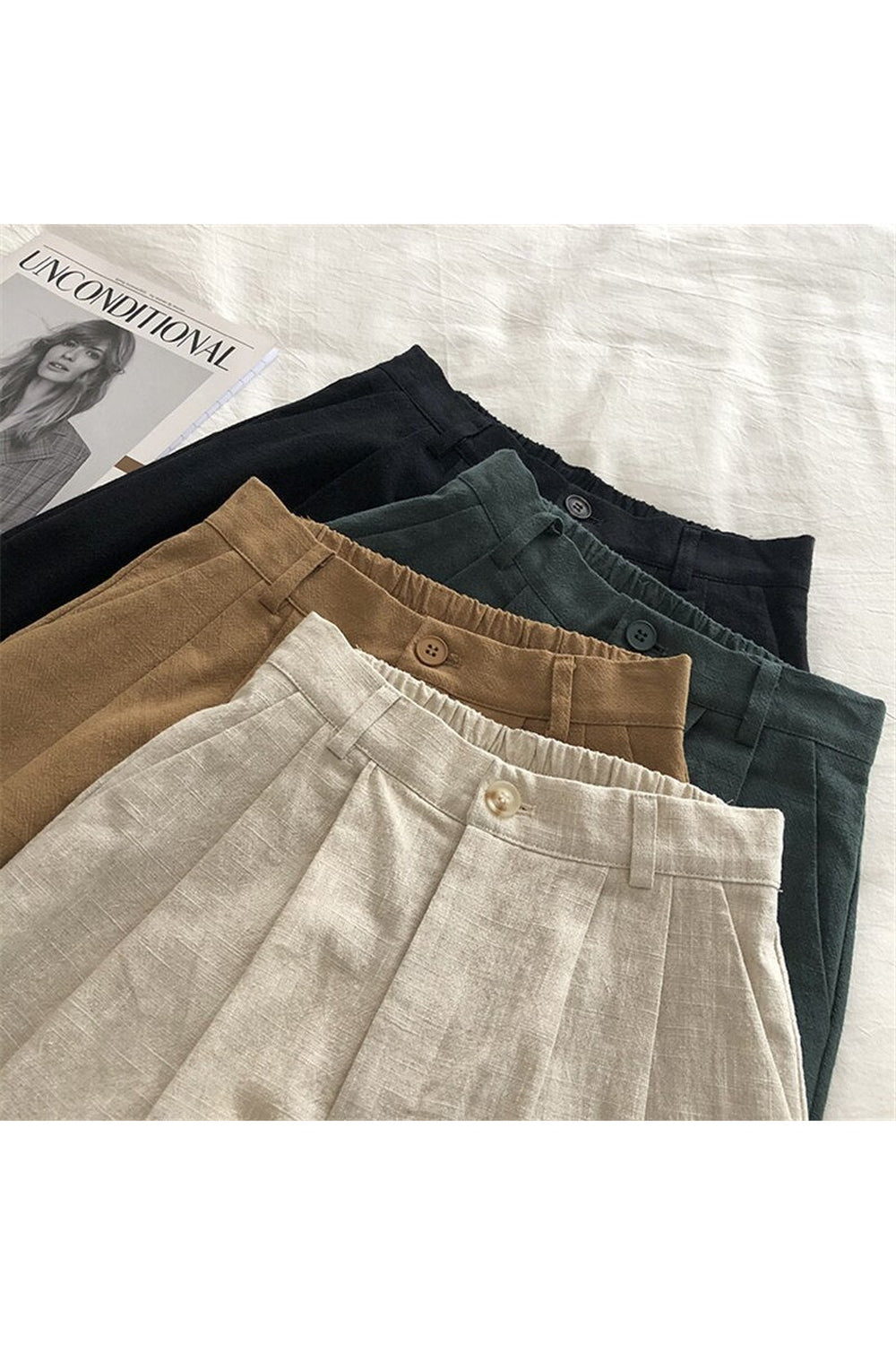 Y2k Cotton Linen Retro Shorts