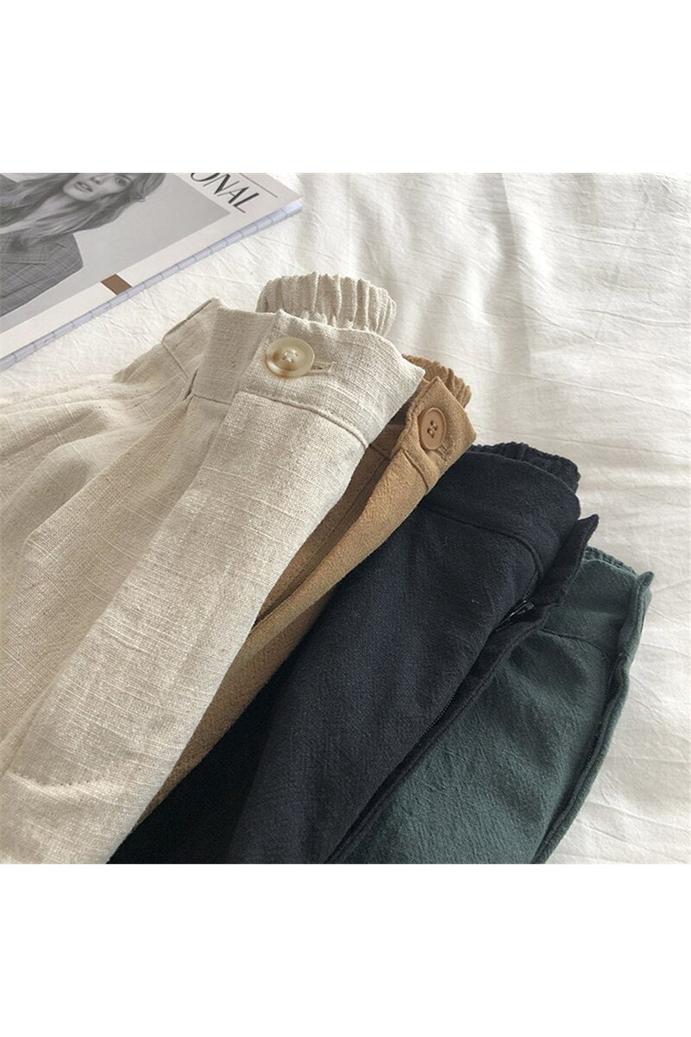 Y2k Cotton Linen Retro Shorts