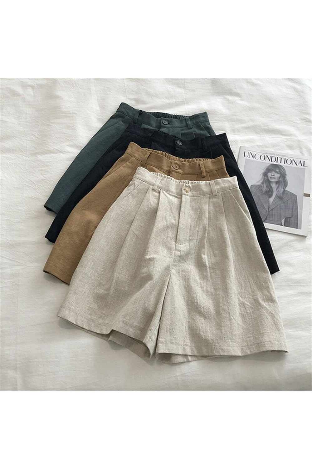 Y2k Cotton Linen Retro Shorts